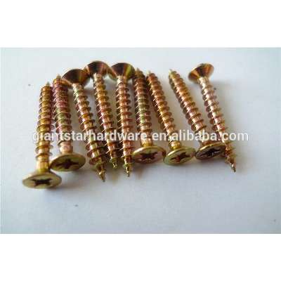 Pozi head chipboard screws with yellow zinc plated, furniture screws