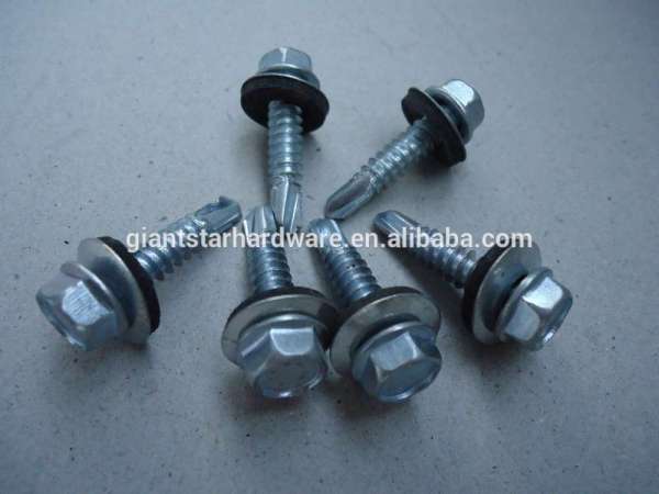 Hex head self drillings with EPDM washer, factoy sale, good quality